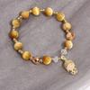 Ins estilo coreano Pulseira de cristal Pedra Olho de Tigre Dourado anel único Moda masculina e feminina pulseira de contas de Buda joias atacado