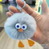 Chaveiro de Pato de Pelúcia com Pelo de Coelho Rex Pingente Boneca Boneca Penduricalho para Mochila Escolar Presentes