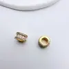 Pulsera de Cristal con Cuentas de Diamante Micro Zirconia Color Alto Chapado en Oro Cobre Accesorios con Cuentas Joyería DIY