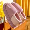 Chinelos de Algodão Impermeáveis Femininos Outono e Inverno Salto Casa Antiderrapante Doméstico Quente Sola Grossa Mao Mao Yuezi Sapatos de Algodão para Usar Fora