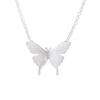 Joyería de Plata Esterlina S925 Mori Simple y Fresca Cepillada Lindo Collar de Clavícula de Mariposa para Mujer Colgante Joyería Regalo