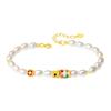 Pulseira de Pérolas Naturais de Água Doce de Fujian e Guangdong S925 Prata Esterlina Resina Peixe Dourado Pulseira para Mulheres Novo Estilo Chinês Moeda de Ouro Presente