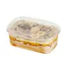 Bol Saciante Famoso en Internet con Tiramisú, Ensalada de Frutas, Pastel, Gelatina de Hierba, Milhojas de Leche de Soya y Caja Transparente para Llevar