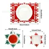 Manteles individuales posavasos de fieltro transfronterizos almohadillas huecas de aislamiento térmico accesorios de decoración navideña vintage para hotel hogar restaurante alfombrillas americanas