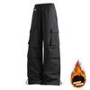 Pantalones de Carga de Grafeno para Otoño e Invierno para Pareja, Forrados de Felpa, Gruesos, Cálidos, Casuales, Cubrepantalones de Moda, Cortavientos, Impermeables, para Esquí