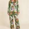 Conjunto Informal de Ropa para Estar en Casa de Manga Larga y Pantalón Largo con Nuevo Estampado Animal Seleccionado Cuidadosamente, Adecuado para Usar como Ropa Exterior, con Cuello de Solapa, Conjunto de Pijama Transfronterizo