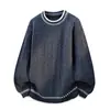Suéter Pulóver de Cuello Redondo Otoño/Invierno 2026, Suéter Juvenil de Punto Trenzado, Chaqueta Color Block, Camisa Básica Estilo Old Money para Hombre