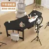 Mesa de Escritório com Armazenamento, Mesa para Streamer, Mesa de Computador Móvel, Mesa de Trabalho para Streamer, Estação de Trabalho Rotatória para Transmissão ao Vivo
