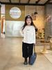 Camiseta Blanca Básica de Manga Larga Aimo Beibei para Niñas, Estilo Coreano, Forma de Corazón, Hilo Doble, Algodón Suave, Estampado de Letras, Camiseta Base