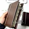 Ventas Directas de Fábrica Mismo Estilo que Xiaohongshu Retro Marrón Oscuro Doble Anillo Cuaderno A7 Piel Cuaderno de Estudiante de Hojas Sueltas