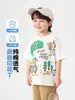Camiseta de Manga Curta de Algodão Puro para Meninos Europeus Roupas Novo Modelo 2026 Top Fino de Verão para Crianças Pequenas