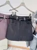 Traje de Lana Temperamento Estilo Coreano Petite Falda Corta Mujer Otoño Invierno Cintura Alta Adelgazante Ceñido a la Cadera Línea A Versátil Falda Media