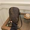 2025 Nueva Moda Retro Impresión de Letras Bolsa para Teléfono Gran Capacidad Bolsa para Teléfono Móvil Texturizada Estilo Occidental Bolso Cruzado para Viajero