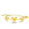 Pulsera de Mariposa de Oro Arena de Vietnam Traje Serie Mariposa Moda Latón Chapado en Oro Pulsera Pendientes Collar para Damas