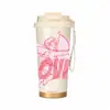 Taza aislada de acero inoxidable 316 con doble popote, múltiples diseños, portátil con correa para llevar, adecuada para el trabajo y uso en el coche