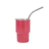 Copo de Vinho Mini Personalizado Transfronteiriço de 2oz Aço Inoxidável 304 Camada Dupla Taça de Vinho Tinto Copo com Canudo Prático Pronto para Venda