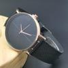 Reloj Meridian de Malla Metálica y Plástico para Hombre Reloj de Cuarzo Decorativo para Estudiante Hombre Oro Rosa Esfera Grande