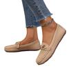 Mocasines Casuales Talla Grande para Mujer Primavera 2025 Nuevos Planos de Suela Blanda Metal Exportación Planos Zapatos Perezosos de Frijol