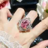 Estilo Palacio Brillante Corte Radiante Zircón Rosa Cúpula de Estrella Grado Pavé Traje de Tres Piezas de Alta Gama Regalo de Banquete