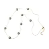 Cadena Larga para Suéter con Colgante de Nudo de Cuerda Tejida Hecho a Mano de Diseño Vintage, Piedra Natural y Borla, Collar con Flor, con un Toque de Lujo para Mujer