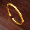 Pulseira de Bambu Dourado Imitação Mais Vendida com Design de Prosperidade Ascendente, Estilo Chinês Pulseira de Bambu Dourado Vietnamita com Zircônia Inlaid Joias Atacado