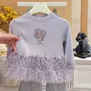 2026 Nuevo Estilo Falda Base de Vestido Layered de Malla con Lunares Coreanos de Otoño para Bebés Niñas, Tendencia de Ropa Infantil de Moda