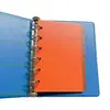 Hojas de recambio naranja esmerilado para carpetas de anillas, separadores organizadores de documentos A7, hojas de recambio PP esmerilado para carpetas de anillas.