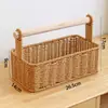 Cesta de Armazenamento para Gabinete Kens Mesa de Centro Japonesa Caixa de Diversos Rattan Sintético Trançado Cesta de Armazenamento para Entrada Casa Caixa de Armazenamento para Mesa