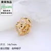 Colar Retro Europeu Americano de Luxo Leve com Zircônia Redonda Lu Lutong Nicho Design de Alto Padrão Círculo Pingente Feminino Atacado