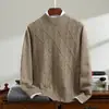 Nueva colección de otoño e invierno: Suéter de cachemira suave y cómodo para hombre, con diseño de espiga, estilo casual, talla grande, corte corto y calidez extra