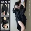 2026 Pijamas Sexys Primavera y Otoño Nuevo Estilo para Mujer Camisa Camisón Delgado Estilo Puro Deseo Verano Se Puede Usar al Aire Libre Blanco Negro