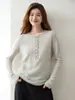 ¡Se ve genial solo o en capas! Este suéter de punto de cachemira suave y versátil para mujer, de cuello redondo, relajado y casual, es perfecto para cualquier ocasión