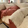 Conjunto de colcha escovada 100% algodão para outono e inverno, lençol e colcha de algodão puro, conjunto de três peças para dormitório estudantil