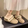 Pantuflas de algodón con lazo, 2026 forradas de felpa, estilo Birkenstock, 5 cm de altura para aumentar, diseño retro, pantuflas de exterior, cálidas, estilo otoño/invierno