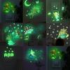 Pegatinas de Pared Luminosas de Hada de Flores, Sirena, Mariposa, para Sala de Estar, Dormitorio, Habitación Infantil, Pared de Fondo Decorativa, Adhesivo Fluorescente para Interruptor