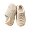 Zapatos de Algodón Cálidos de Invierno Antideslizantes para Hombres y Mujeres, Engrosados con Piel Artificial, Pantuflas Cerradas de Algodón Eva para Casa en Interiores