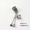 Colgante de Aleación Estilo Antiguo Colgante de Loto Mariposa DIY Pulsera de Cristal Cuenta Corrediza Anillo Colgante con Borla Accesorios Venta al por Mayor