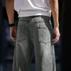 Tienda Independiente 2026 Verano Más Vendido Pantalones Vaqueros Grises de Hombre Estilo Europeo y Americano Color de Contraste Rectos Casuales Venta al por Mayor