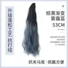 Rabo de Cavalo Falso para Mulheres, Cabelo Cacheado com Cor Degradê, Rabo de Cavalo Falso com Presilha de Garra, Cabelo Longo com Presilha de Boca de Tigre, Tranças Falsas com Mechas, Cabelo Cacheado Longo Realista