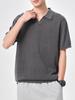 Camisa Polo de Punto con Cuello en V Seagull para Hombre Verano Estilo Old Money Camiseta de Punto Simple Holgada Casual Versátil Top de Manga Corta