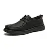Zapatos de cuero transfronterizos para hombre otoño nuevo zapatos casuales de negocios de un paso suela blanda para hombres de mediana edad y ancianos zapatos de papá zapatos de hombre talla grande 46