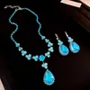 Collar con Colgante de Zirconia en Forma de Gota de Agua Estilo Palacio Francés Cadena de Clavícula de Lujo Ligero Gama Alta Diseño de Moda Collar de Nicho