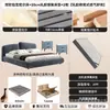 Cama Simple de Tela Dormitorio Principal Doble Respaldo Tapicería Suave Cama Doble Suelo Italiano Tela de Algodón Lino Cama Grande Cama Doble para el Hogar