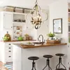Lámpara de araña de hierro artística simple de estilo country americano creativo, iluminación para sala de estar, comedor, dormitorio, tienda de ropa, barra de bar, entrada