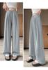 Pantalones de Pierna Ancha de Algodón y Lino Holgados y Relajados para Mujer, Pantalones de Lino Blanco con Clase, Pantalones Casuales de Verano Delgados con Cintura Elástica hasta el Piso