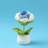 Tejido de Hilo Transfronterizo Flor de Rosa Simulada Planta en Maceta Hecha a Mano con Ganchillo Decoración de Escritorio para Coche Regalo de San Valentín Ramo