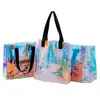 Saco de presente em PVC sacola tote a laser sacola de gelatina plástica sacola de presente de feriado sacola tote colorida em TPU personalizado