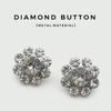 Metal Diamante Completo Gama Alta Abrigo Abrigo de Piel Botón plata Flor de Pedrería Botón Refinado Flor de Botón de Abrigo
