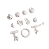 Tao Prata Pura 999 Pulseira Espaçador Pingente Acessório Anel de Corrida Pequeno Pingente de Gota Pequeno Acessório DIY para Pulseira