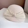 Bordado de Industria Pesada Malla de Alambre con Brotes Boina Niños Otoño e Invierno Celebridad Lana Australiana Topper Lino de Seda Lazo Sombrero de Fieltro